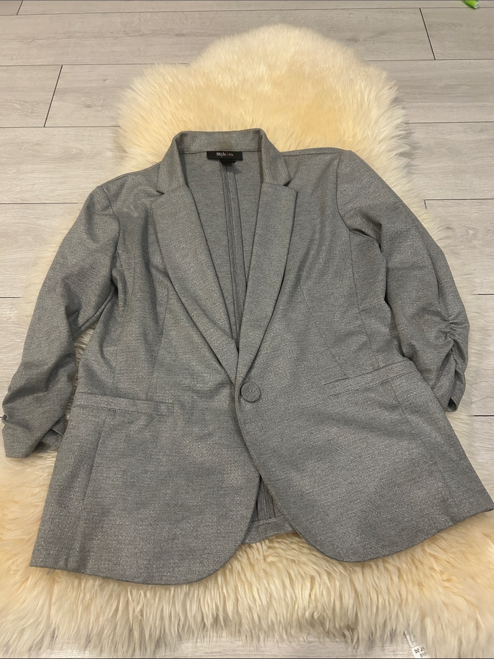 Style & Co. Light Gray Single-Button Women's Blazer
